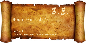 Boda Euszták névjegykártya